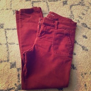 Old Navy pixie brick red trousers